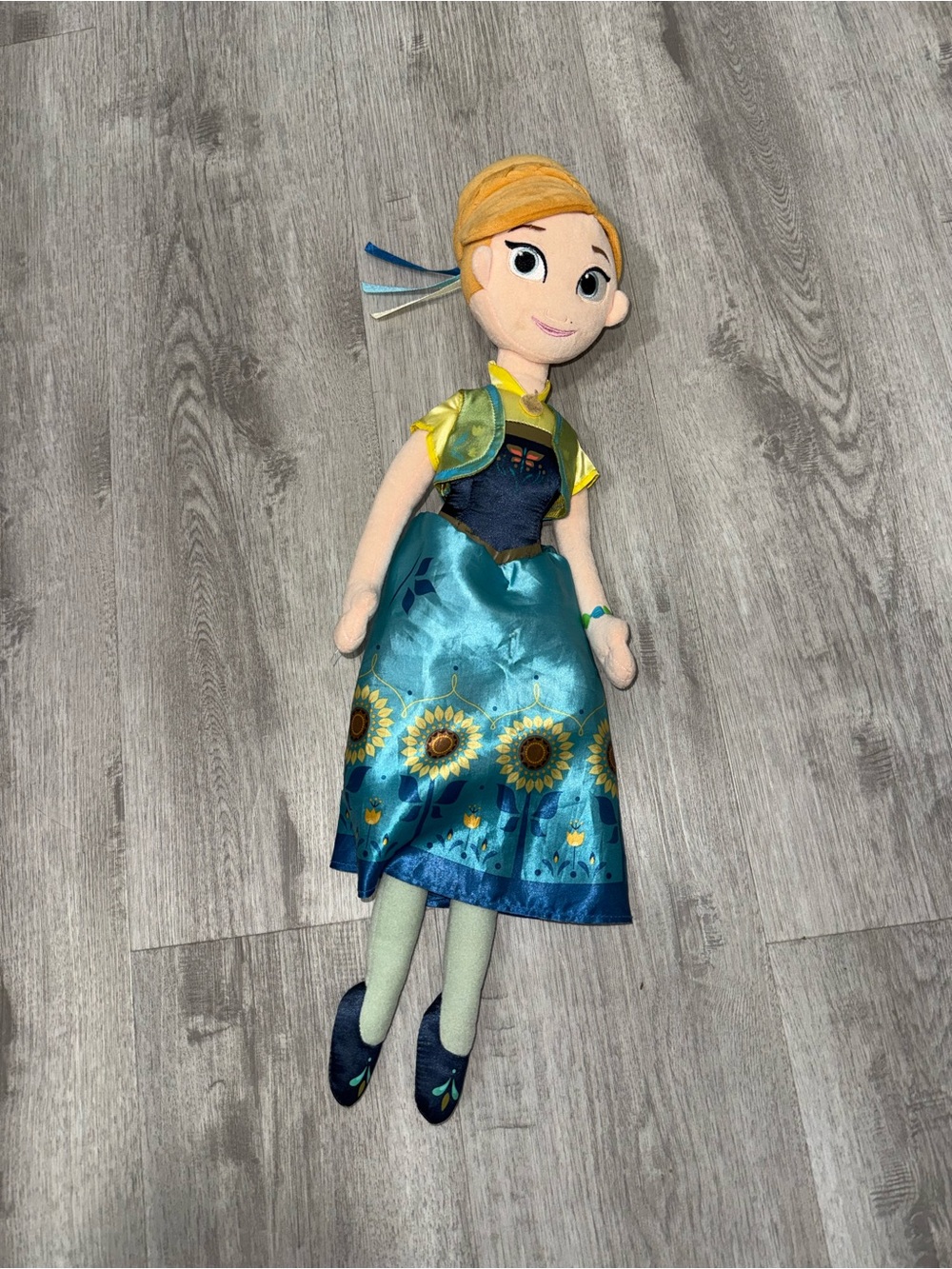 Disney Anna Plush Doll in Teal and Yellow